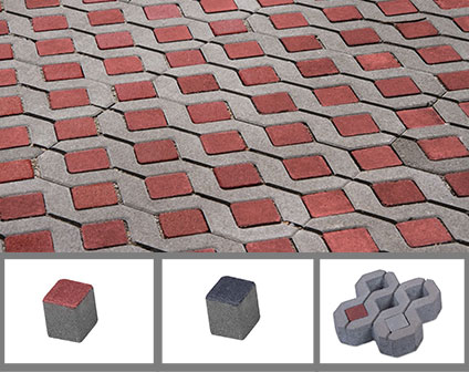 pavaj cub delimitare grila